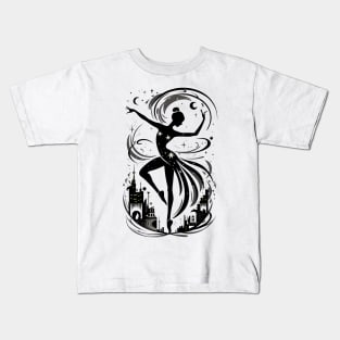 Night Dancer: A Mystical Journey Under the Moonlight Kids T-Shirt